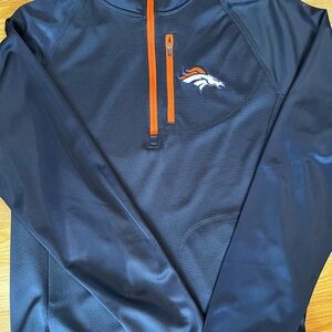 Denver Broncos 1/4 inch Navy Pullover with Orange Accents